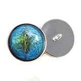 Sew On Buttons Blue Lizard Reptile Glass Eyes