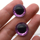 16mm Sparkling Fuchsia Pink Glitter Plastic Safety Eyes