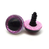16mm Sparkling Fuchsia Pink Glitter Plastic Safety Eyes