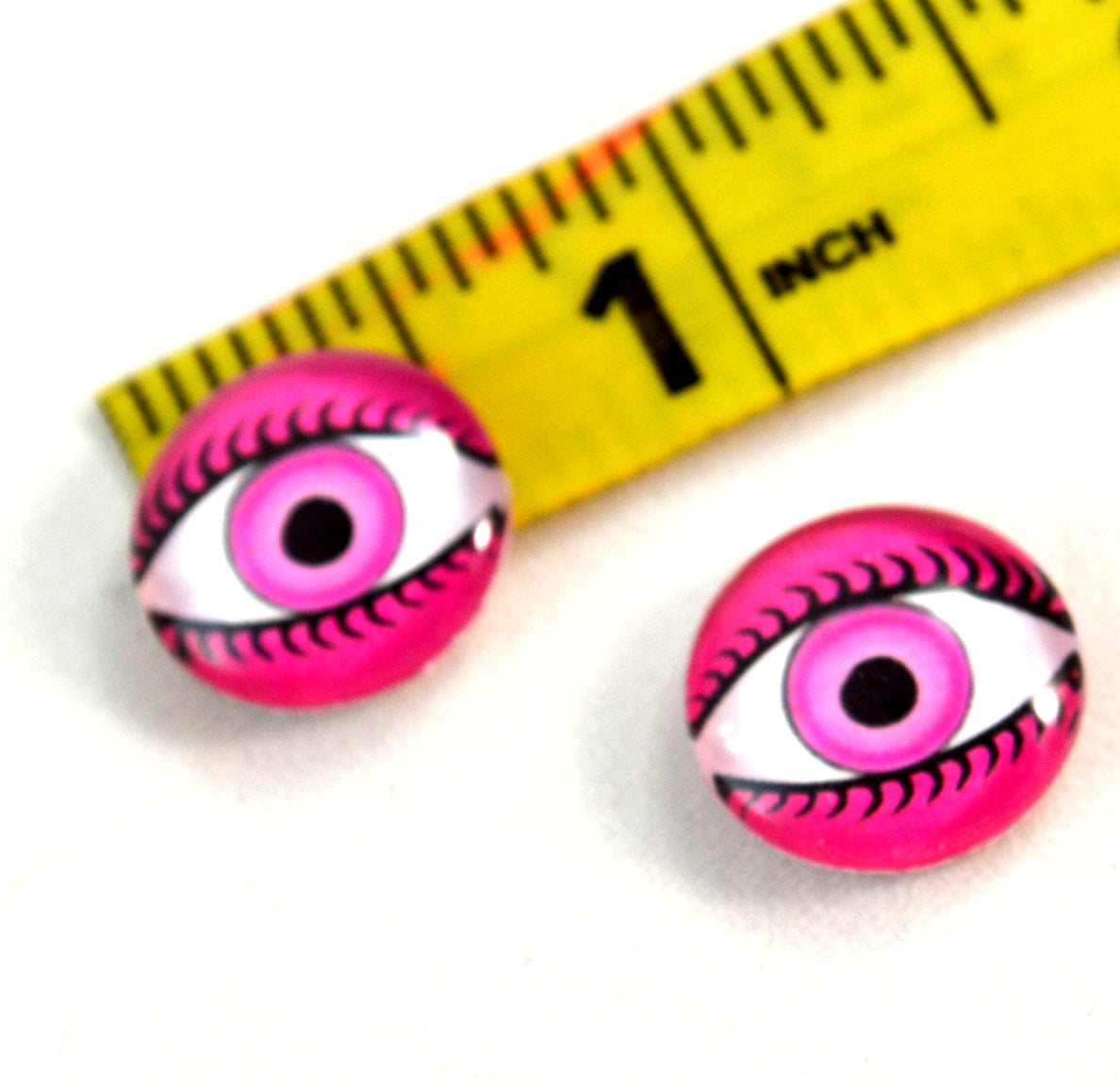 1, 4 or 20 Pieces: Pink Goth Evil Eye Halloween Charms - Double Sided