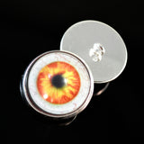 Sew On Buttons Yellow and Orange Spooky Glass Eyes