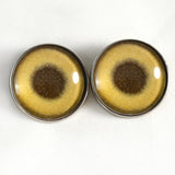 Sew On Buttons Gold Metallic Glass Eyes
