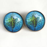 Sew On Buttons Blue Lizard Reptile Glass Eyes