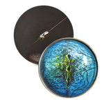Sew On Buttons Blue Lizard Reptile Glass Eyes