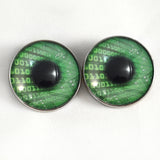 Cyberpunk Green Microchip Sew-on Eyes