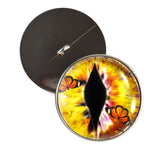 Yellow Dragon with Monarch Butterflies Sew-On Button Glass Eyes