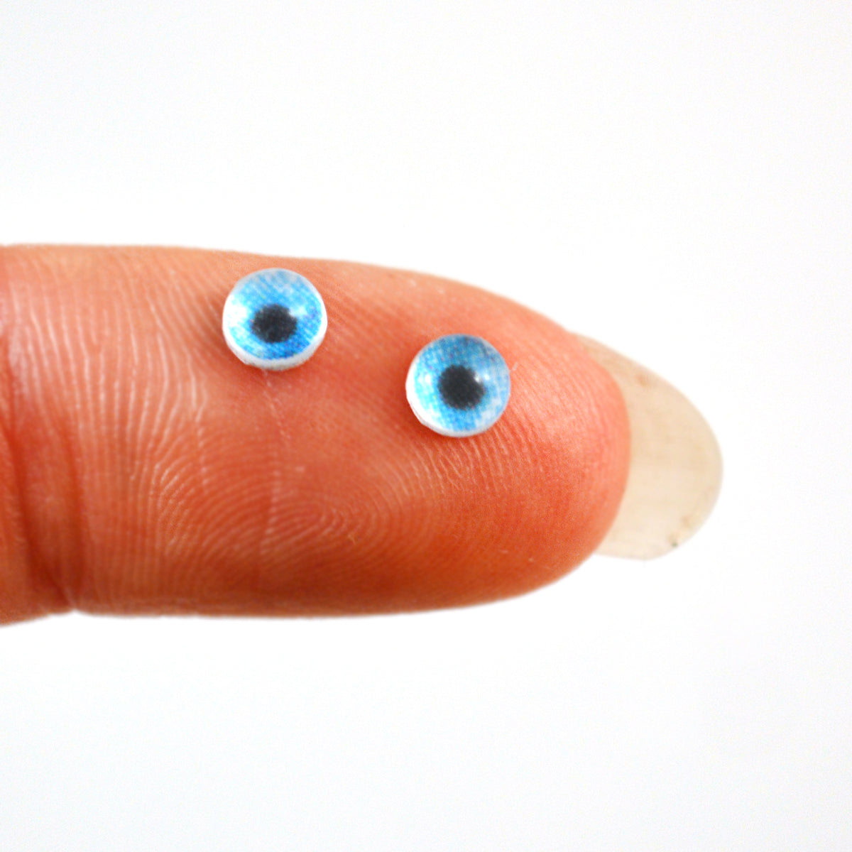 30mm Blue Glass Eye Human Design with Whites for Taxidermy Art  Dealer-made 14mm plaster glass eyes, blue gradation, doll eyes display picture 1