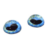 High Domed Light Blue Heart Pupil Glass Eyes