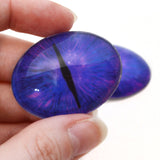 Dark Blue and Purple Dragon Oval Glass Eyes