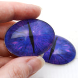Dark Blue and Purple Dragon Oval Glass Eyes