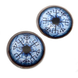 Blue Viking Compass Wolf Vegvisir Glass Eyes