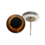 Brown Rabbit Hare Glass Eyes on Wire Pin Posts