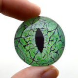 Electric Lime Green Raptor Dinosaur Glass Eye