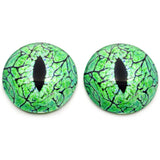 Electric Lime Green Raptor Dinosaur Glass Eyes