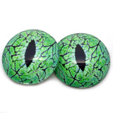 Electric Lime Green Raptor Dinosaur Glass Eyes