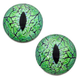 Electric Lime Green Raptor Dinosaur Glass Eyes