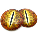 Enormous 50mm Orange Dinosaur Glass Eyes for Sculpture Making