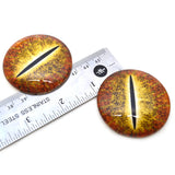 Enormous 50mm Orange Dinosaur Glass Eyes for Sculpture Making