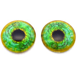 Green and Gold Loki Glass Snake Viking Cabochon Eyes