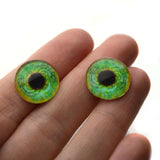 Green and Gold Loki Glass Snake Viking Cabochon Eyes