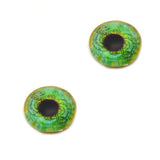 Green and Gold Loki Glass Snake Viking Cabochon Eyes