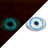 glow in the dark blue doll oval glass eyes