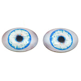 glow in the dark blue doll oval glass eyes