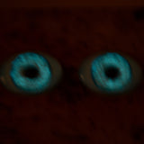 glow in the dark blue doll oval glass eyes