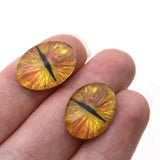 Golden Yellow Dragon Oval Glass Eyes