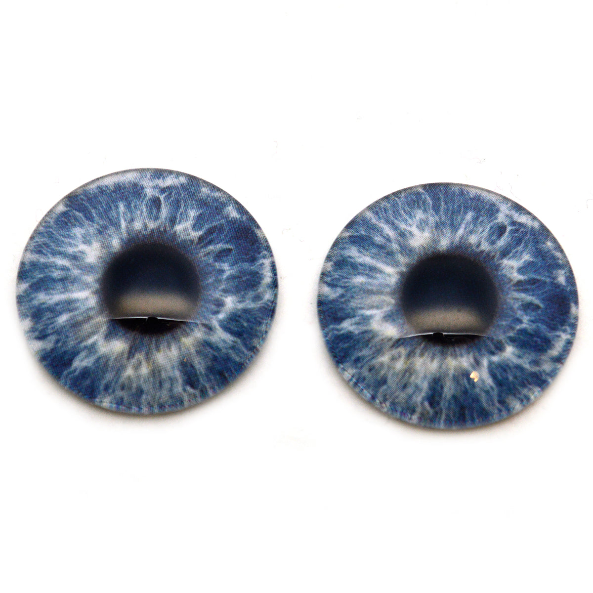 18mm Mouth Blown Glass Eyes - Bright Blue Gray