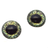 High Domed Green Gear Steampunk Cog Glass Eyes