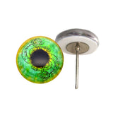 Green and Gold Loki Eyes on Wire Pin Posts