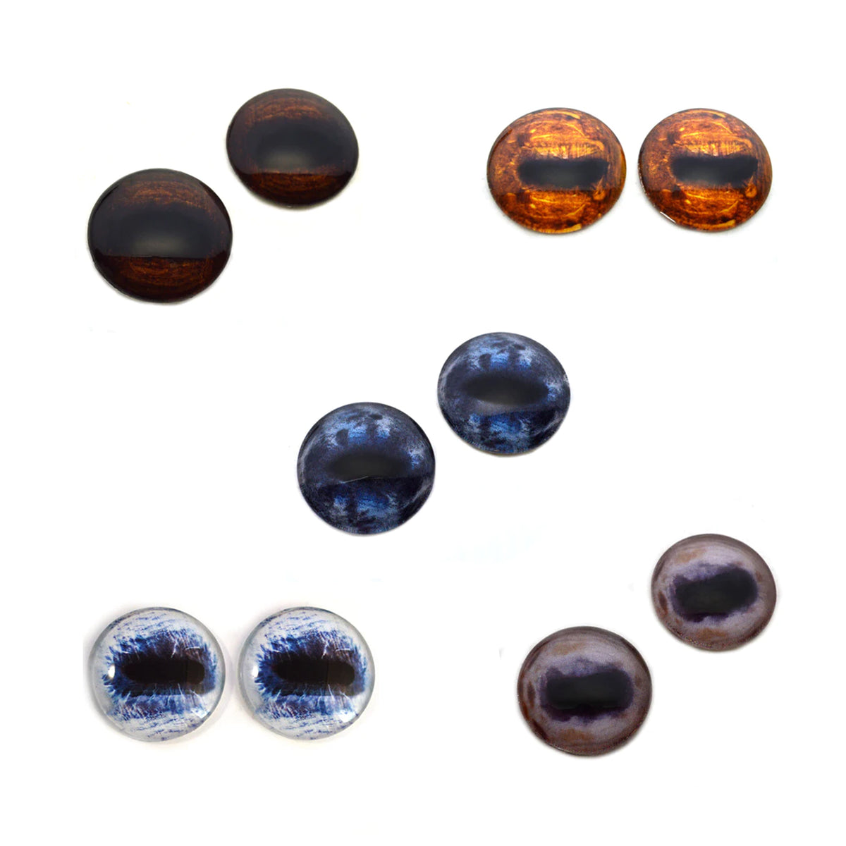 Bird Glass Eyes Bundle - 5 Pairs 