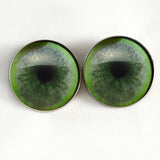 Jade Green Jaguar Inspired Sew-On Button Glass Eyes