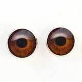 Sew On Buttons Medium Brown Human Glass Eyes