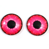 Hot Pink Neon Glass Eyes for Dolls and Polymer Clay Creatures