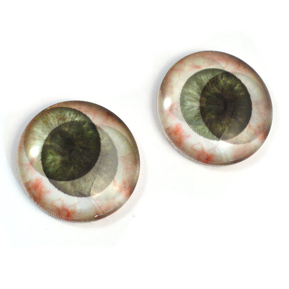 Round Green Spooky Animated Human Glass Eyes