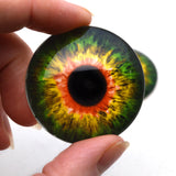 Sensational Green and Orange Creature Glass Eyes
