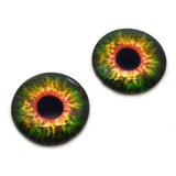Sensational Green and Orange Creature Glass Eyes