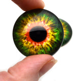 Sensational Green and Orange Creature Glass Eyes