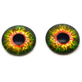 Sensational Green and Orange Creature Glass Eyes