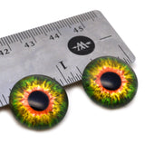 Sensational Green and Orange Creature Glass Eyes