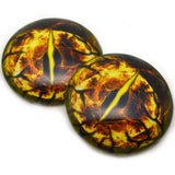 Yellow Fractal Dragon Glass eyes