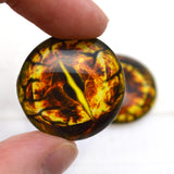 Yellow Fractal Dragon Glass eyes
