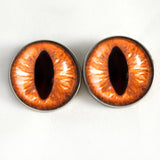 Sew On Buttons Amber Cat Glass Eyes