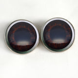 Big Dark Brown Alien Baby Sew-On Button Glass Eyes