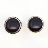 Big Dark Brown Alien Baby Sew-On Button Glass Eyes