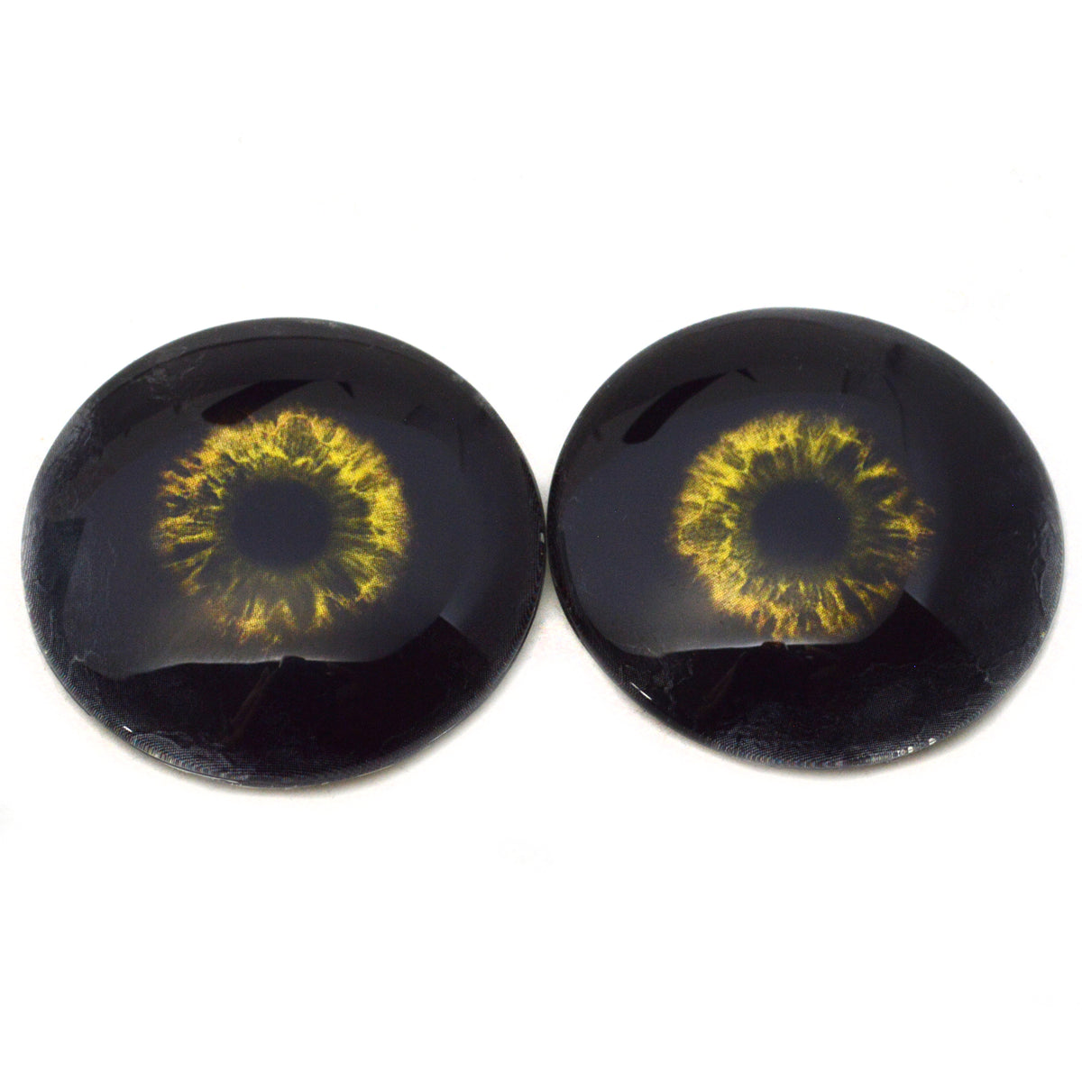 Black and Yellow Zombie Monster Glass Eyes – Handmade Glass Eyes