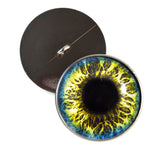 Sew On Buttons Blue and Yellow Fantasy Glass Eyes