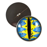 Sew On Buttons Blue and Yellow Dragon Glass Eyes